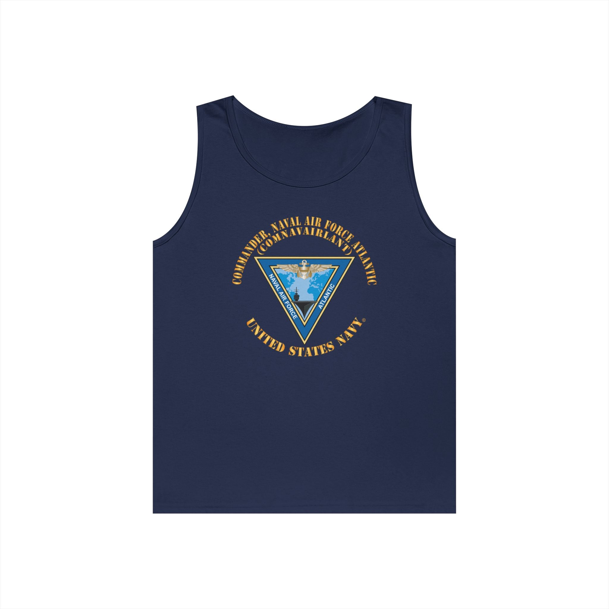 Unisex Heavy Cotton Tank Top - Navy - Commander, Naval Air Force Atlantic - COMNAVAIRLANT