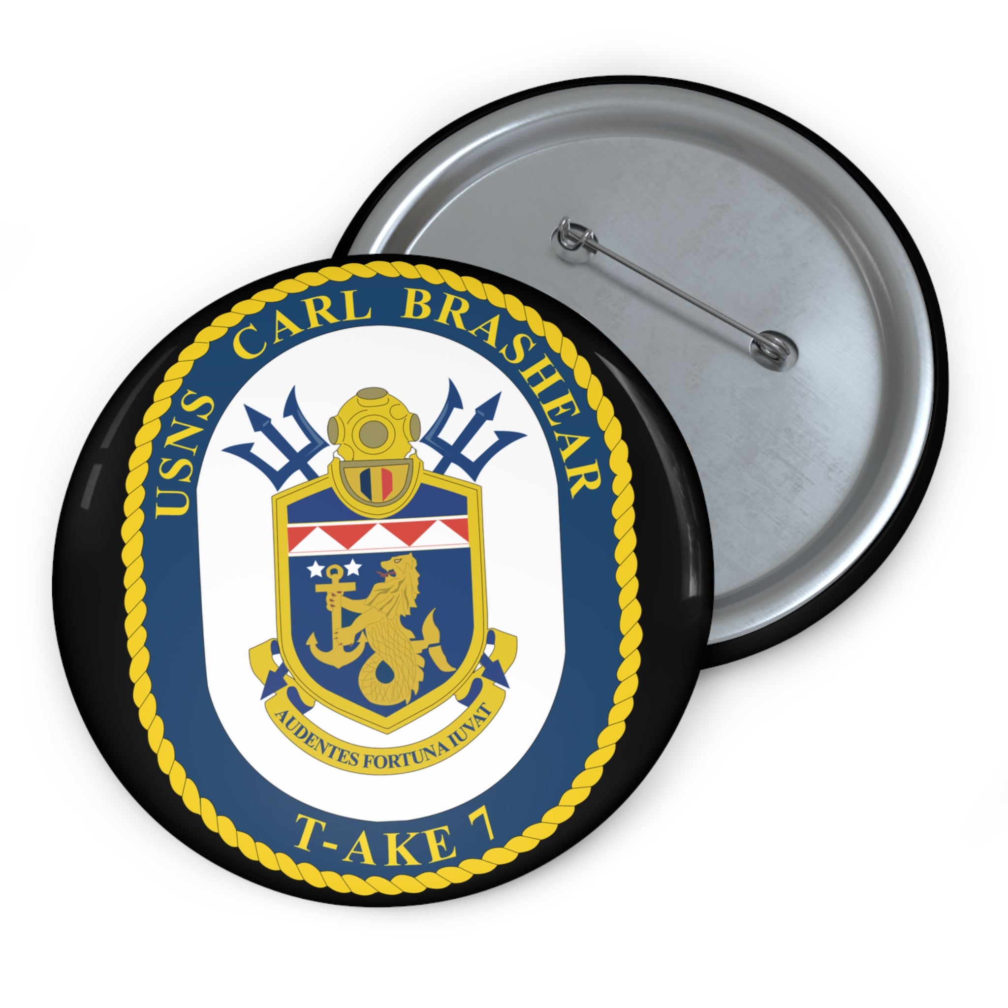 Custom Pin Button - Navy - USNS Carl Brashear (T-AKE 7) wo txt