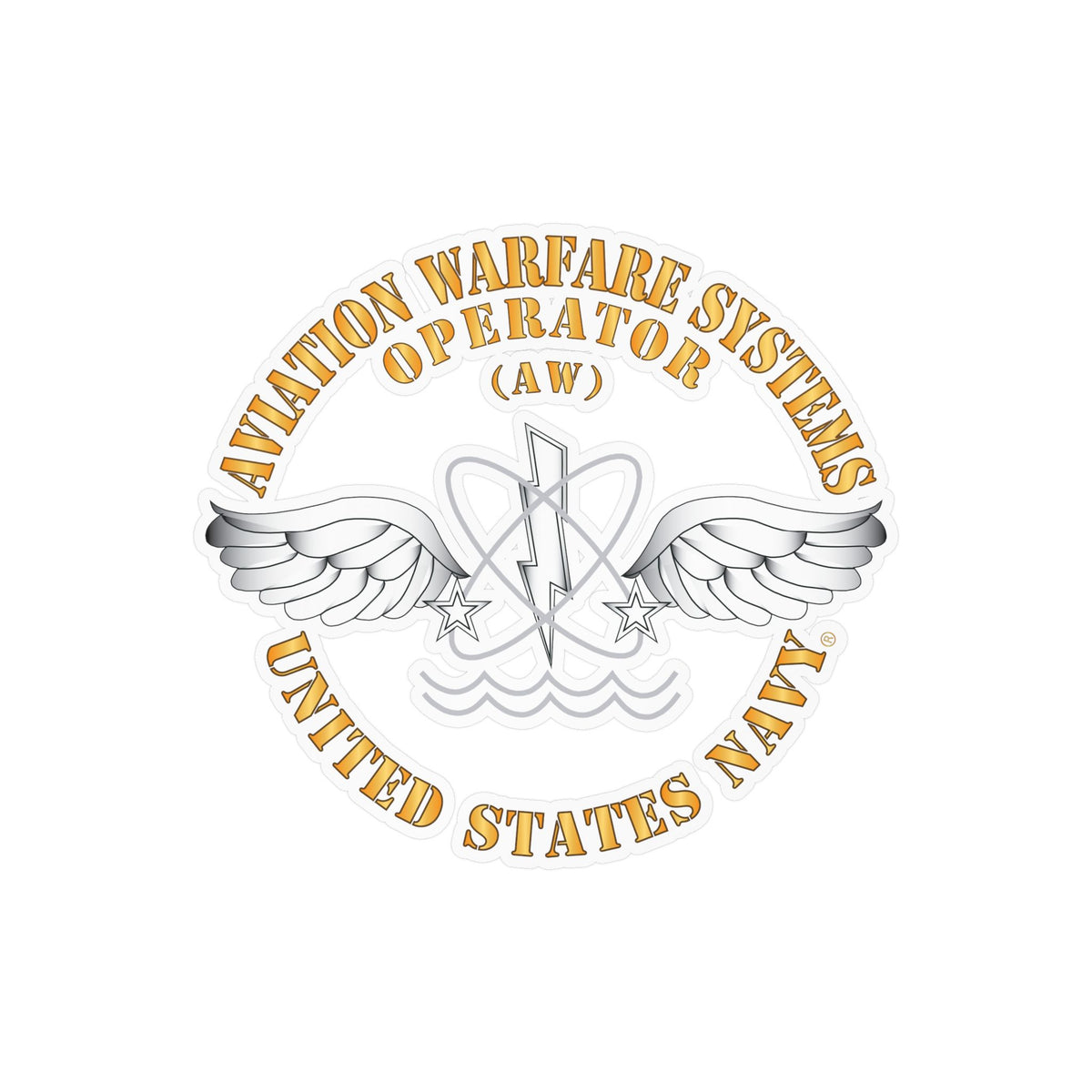 Kiss-Cut Vinyl Decal - Navy - Rate - Aviation Warfare Systems Operator (AW)