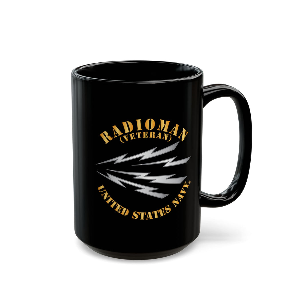 Black Mug (11oz, 15oz) - Navy - Rate - Radioman (RM) - Veteran