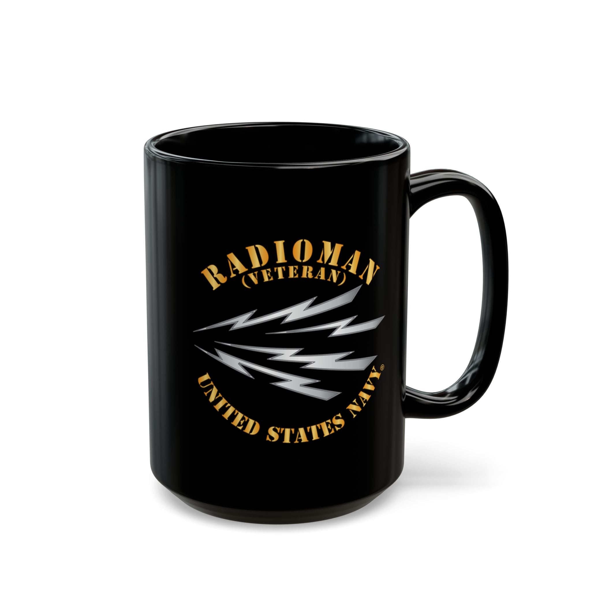 Black Mug (11oz, 15oz) - Navy - Rate - Radioman (RM) - Veteran