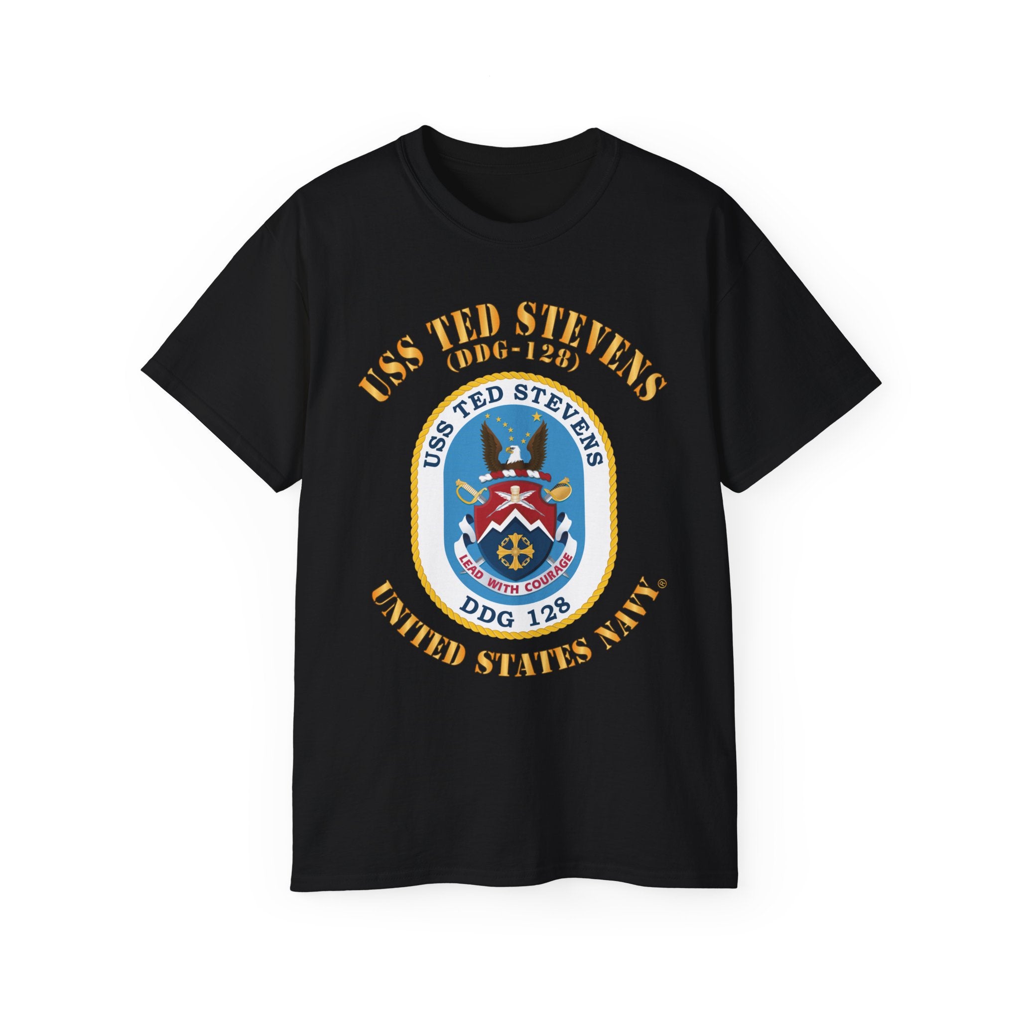 Unisex Ultra Cotton T-Shirt - Navy - USS Ted Stevens (DDG-128)