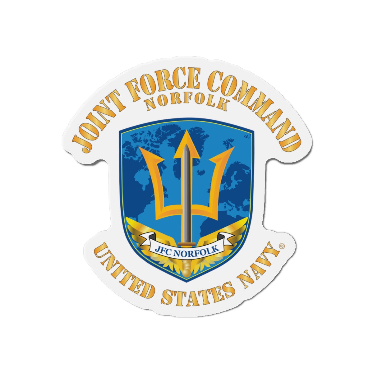 Die-Cut Magnet - Navy - Joint Force Command - Norfolk