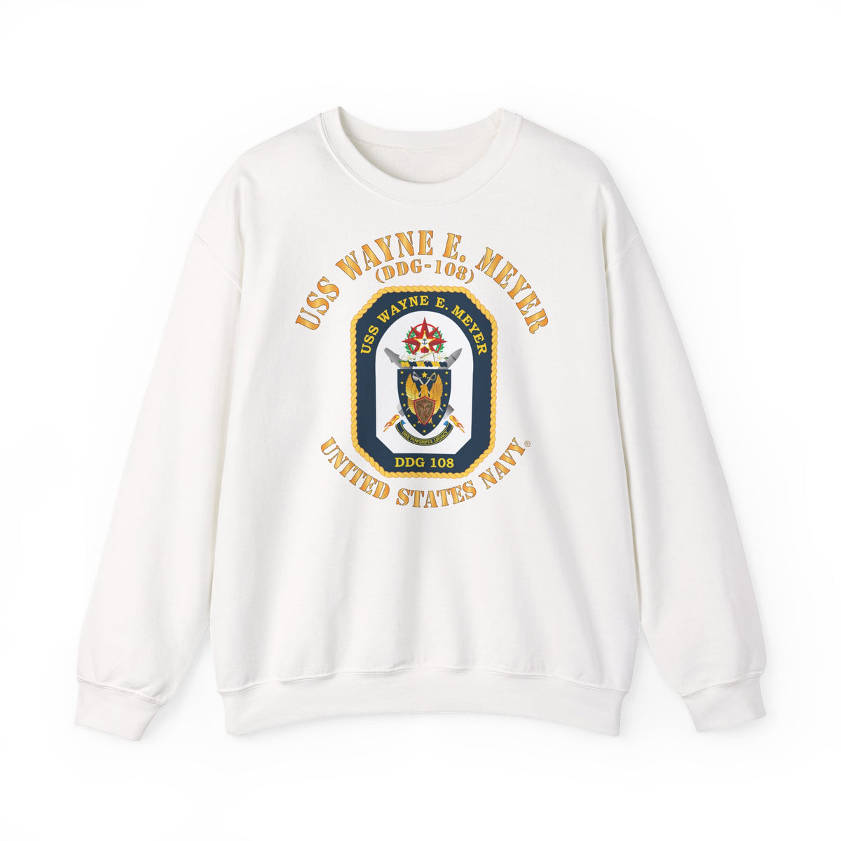 Unisex Heavy Blend™ Crewneck Sweatshirt -  Navy - USS Wayne E. Meyer (DDG-108) X 300