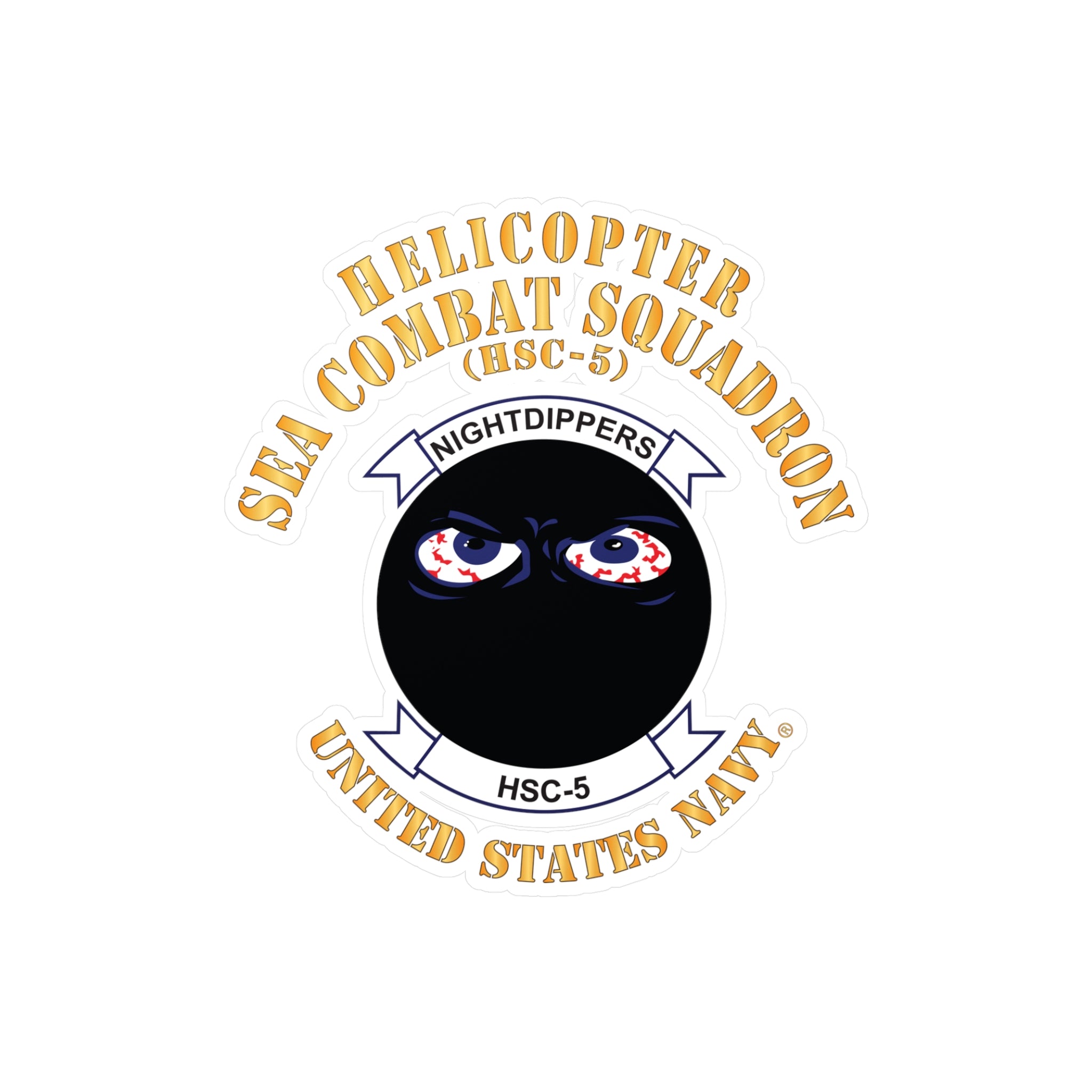 Kiss-Cut Vinyl Decal - Navy - Helicopter Sea Combat Squadron 5 (HSC-5)