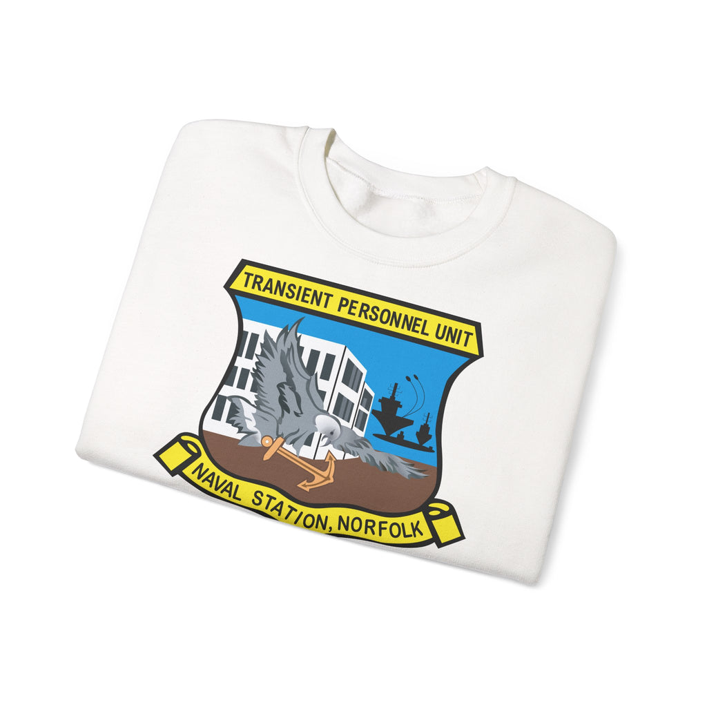 Unisex Heavy Blend™ Crewneck Sweatshirt - Navy - Transient Personnel Unit - Naval Station Norfolk wo Txt