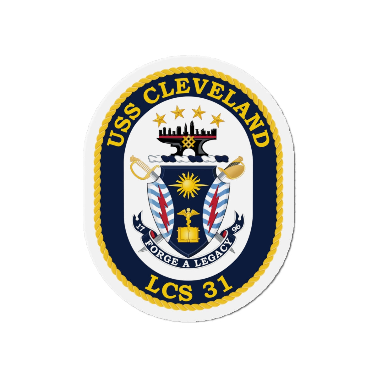 Die-Cut Magnet - Navy - USS Cleveland (LCS-31) wo txt