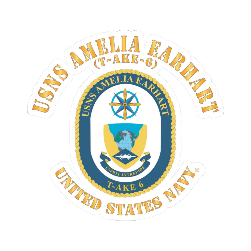 Kiss-Cut Stickers - Navy - USNS Amelia Earhart (T-AKE 6)