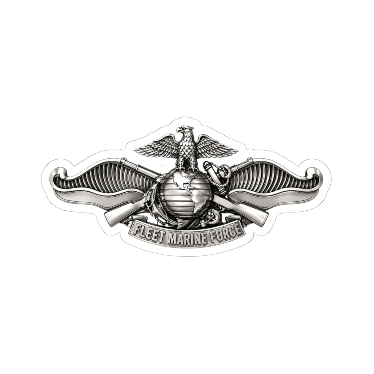 Kiss-Cut Stickers - Navy - Badge - Fleet Marine Force (FMF) wo txt - Enlisted - 3D - Enhanced