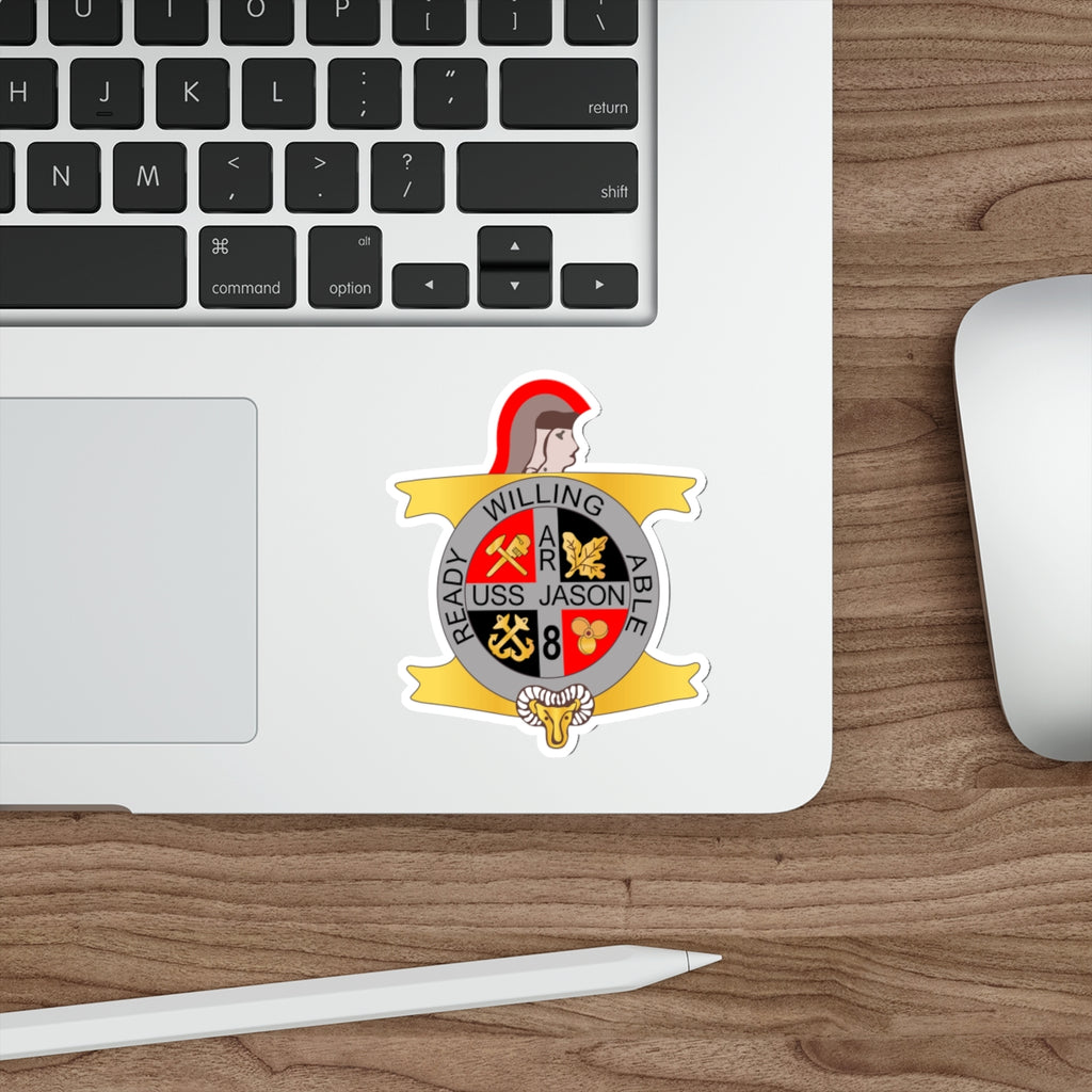 Die-Cut Vinyl Sticker - Navy - USS Jason (AR-8) wo Txt