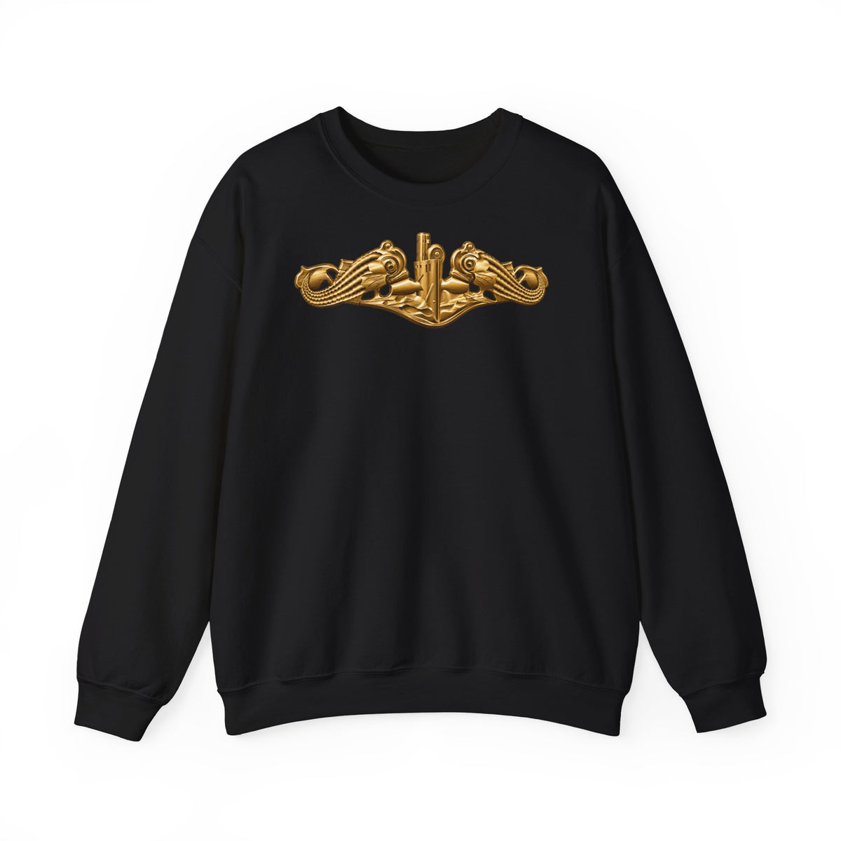 Unisex Heavy Blend™ Crewneck Sweatshirt - Navy - Badge - Submarine Warfare wo txt - Officer - 3D - Enhanced