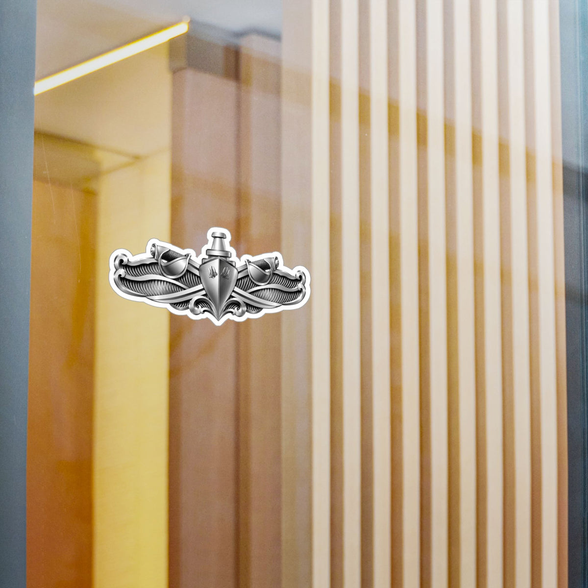 Kiss-Cut Vinyl Decal - Navy - Badge - Enlisted Surface Warfare Specialist (ESWS) wo txt - 3D - Enhanced