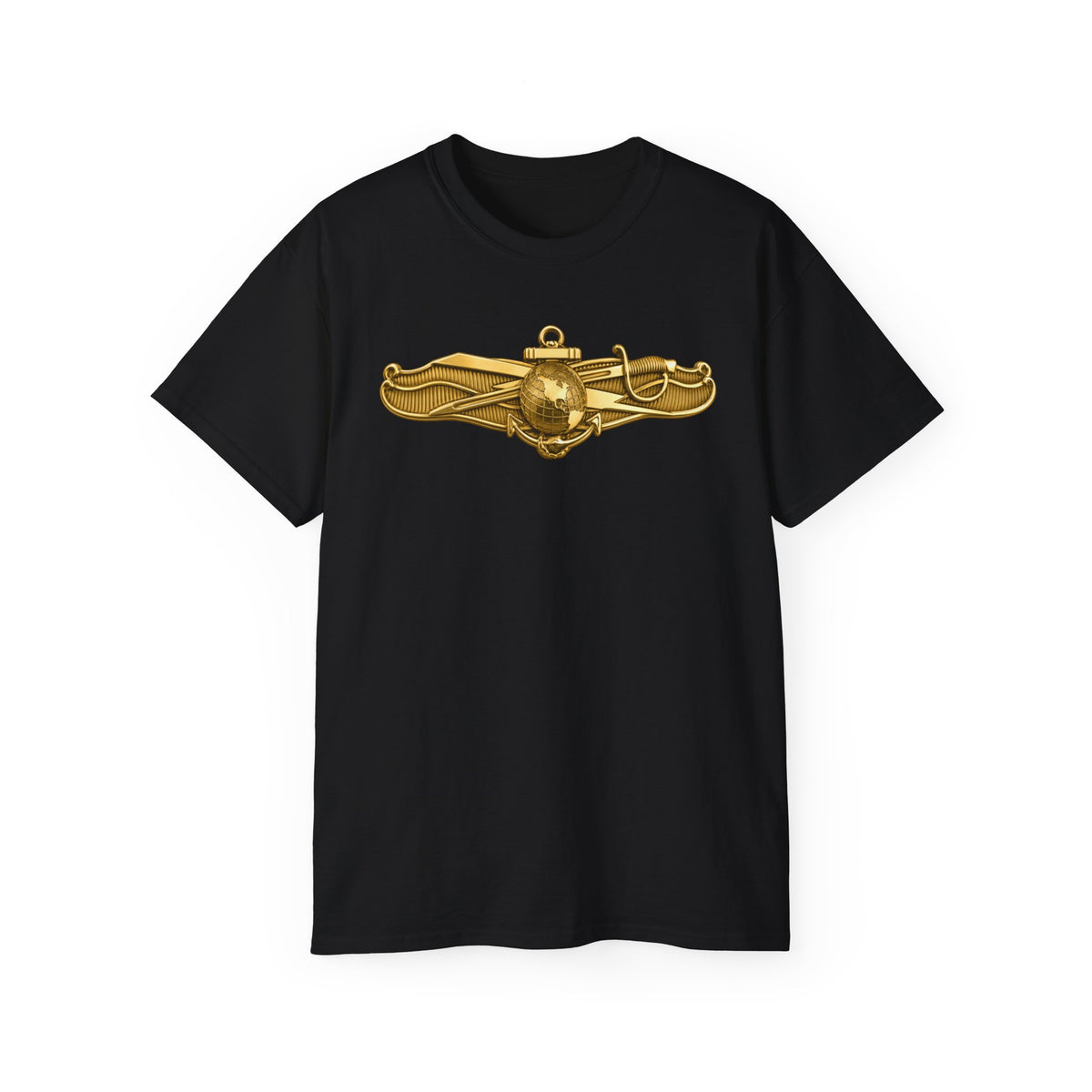Unisex Ultra Cotton T-Shirt - Navy - Badge - Information Warfare wo txt - Officer - 3D - Enhanced