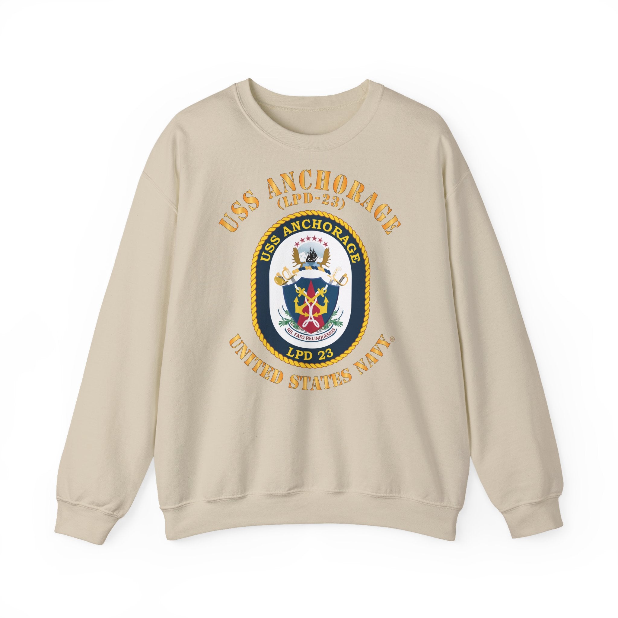 Unisex Heavy Blend™ Crewneck Sweatshirt - Navy - USS Anchorage (LPD-23)