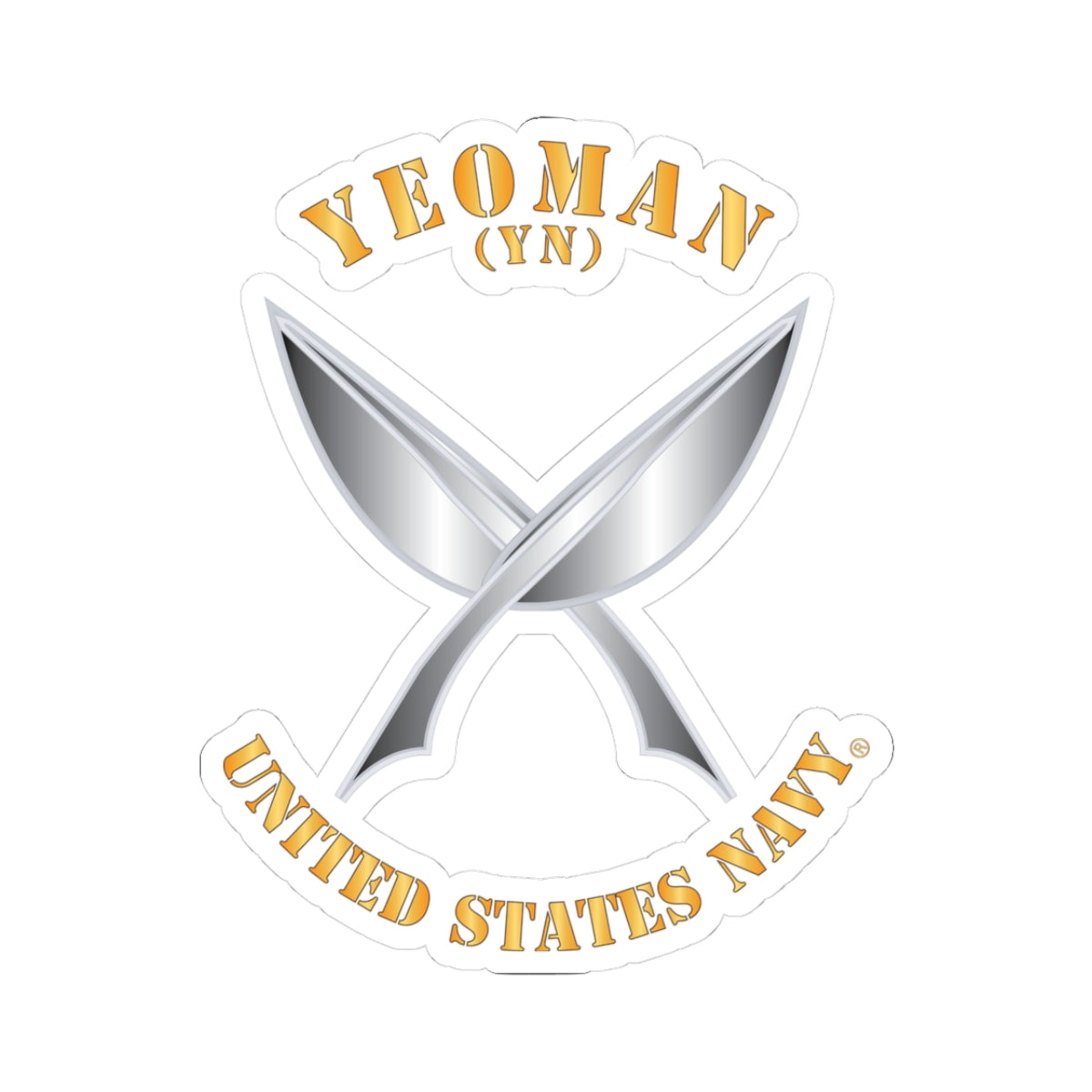 Kiss-Cut Stickers - Navy - Rate - Yeoman (YN)