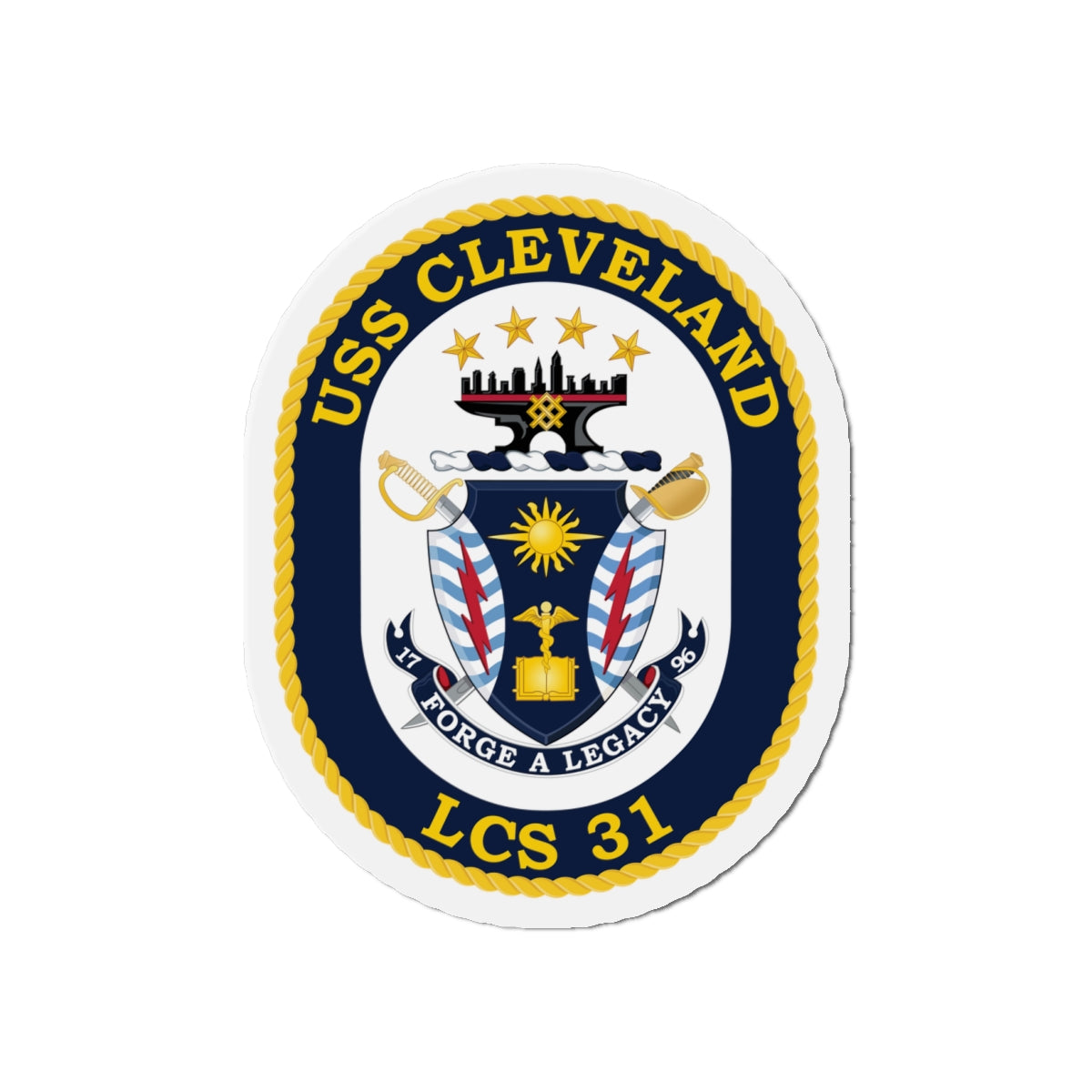 Die-Cut Magnet - Navy - USS Cleveland (LCS-31) wo txt