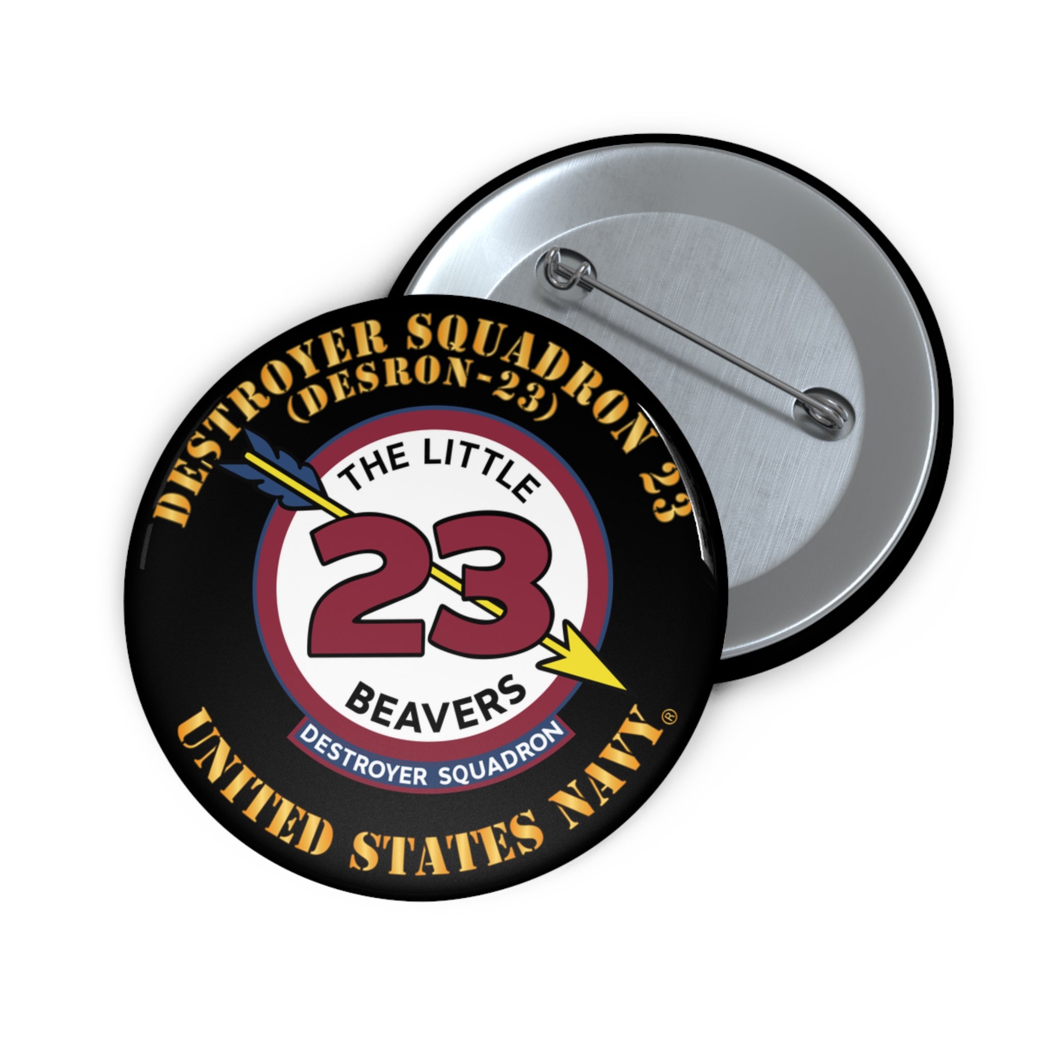 Custom Pin Button - Navy - Destroyer Squadron 23 (DESRON-23)