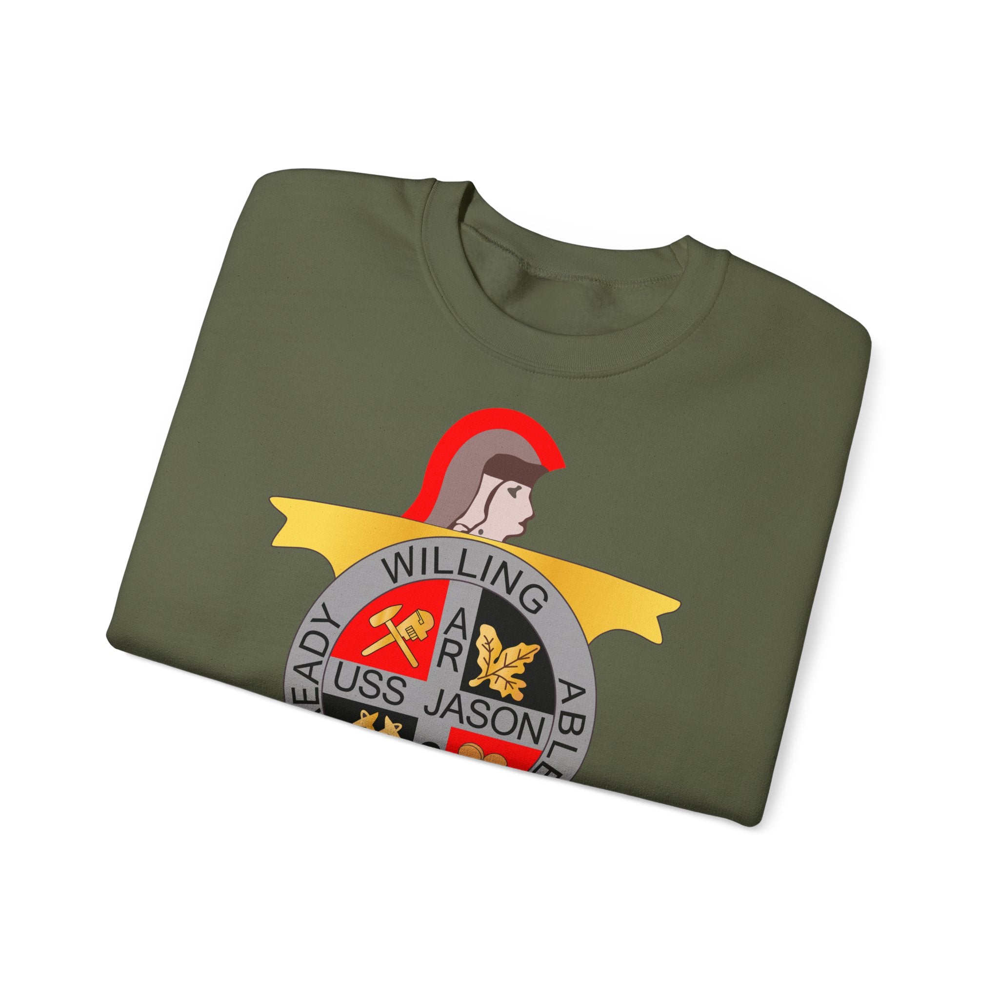 Unisex Heavy Blend™ Crewneck Sweatshirt - Navy - USS Jason (AR-8) wo Txt