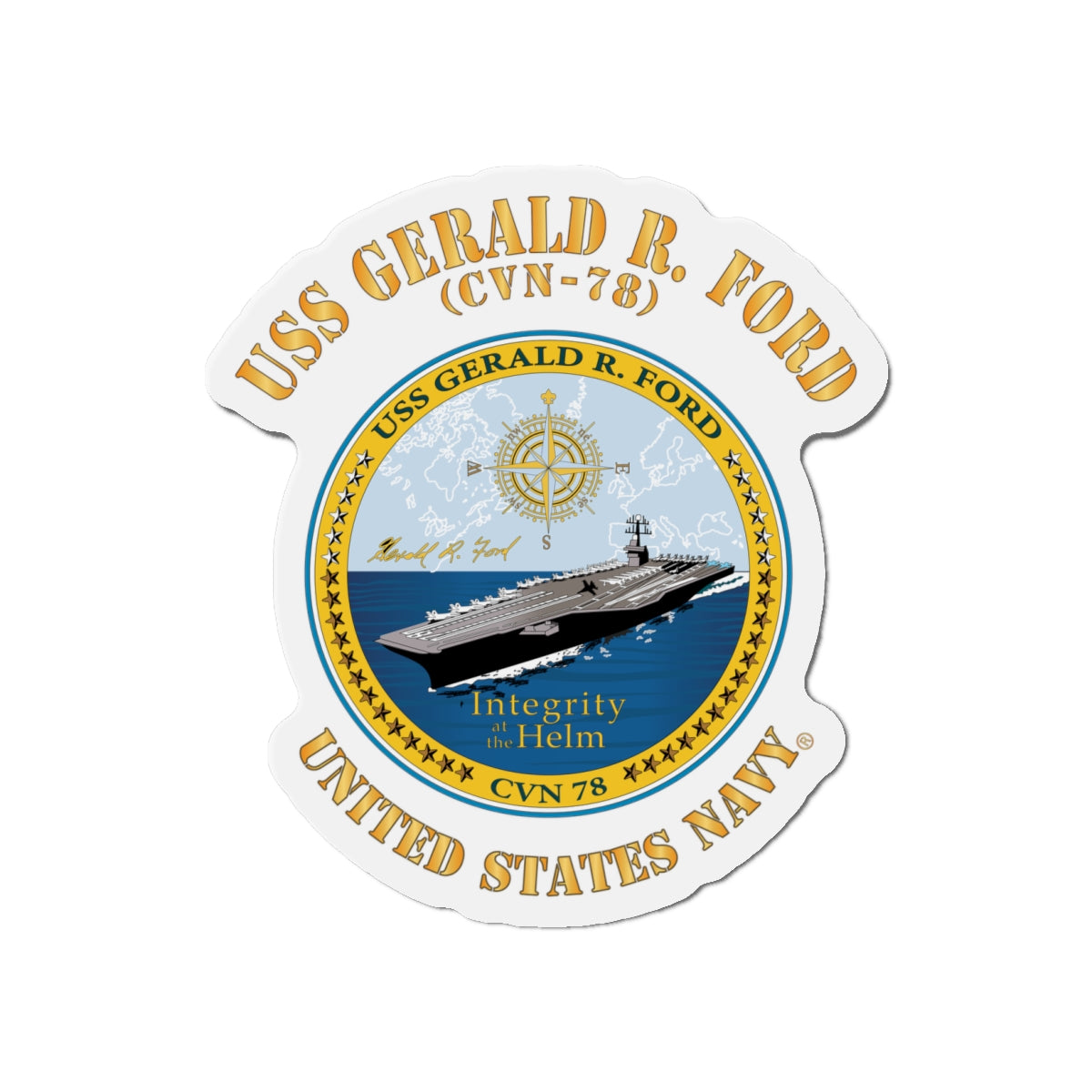 Die-Cut Magnet - Navy - USS Gerald R. Ford (CVN-78)
