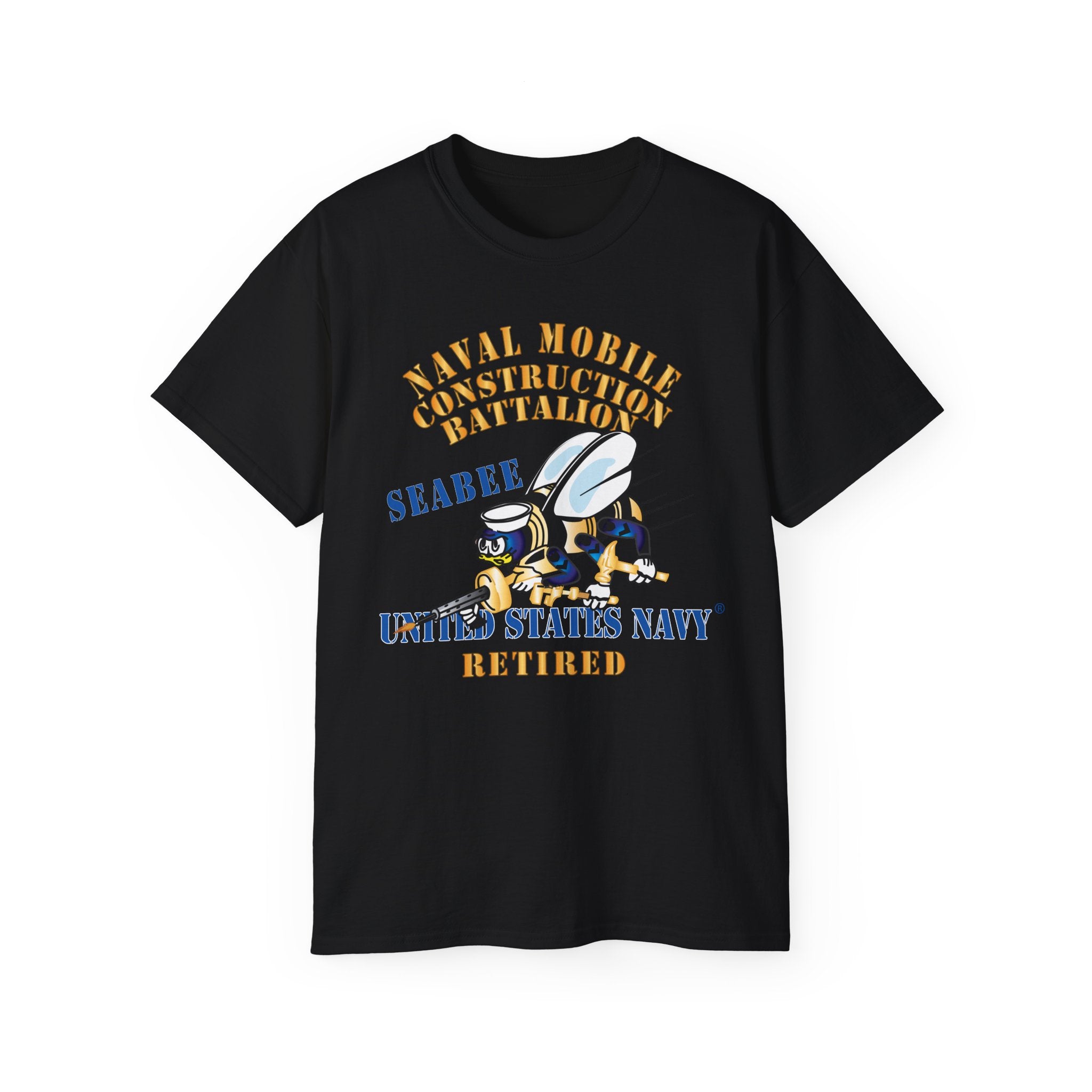 Unisex Ultra Cotton T-Shirt - Navy - Seabee - Retired