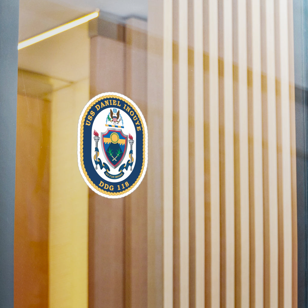Kiss-Cut Vinyl Decal - Navy - USS Daniel Inouye (DDG-118) wo txt