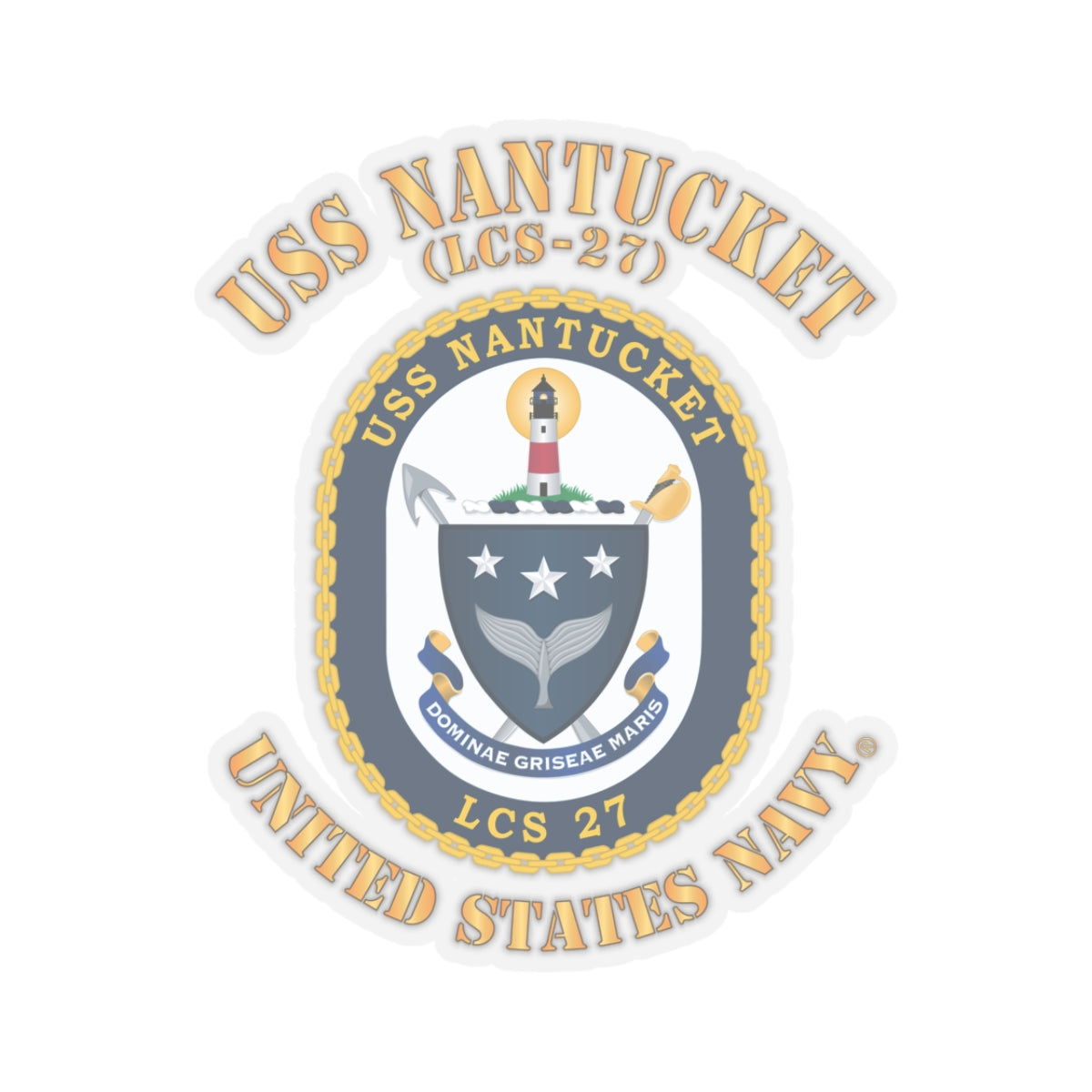 Kiss-Cut Stickers - Navy - USS Nantucket (LCS-27)