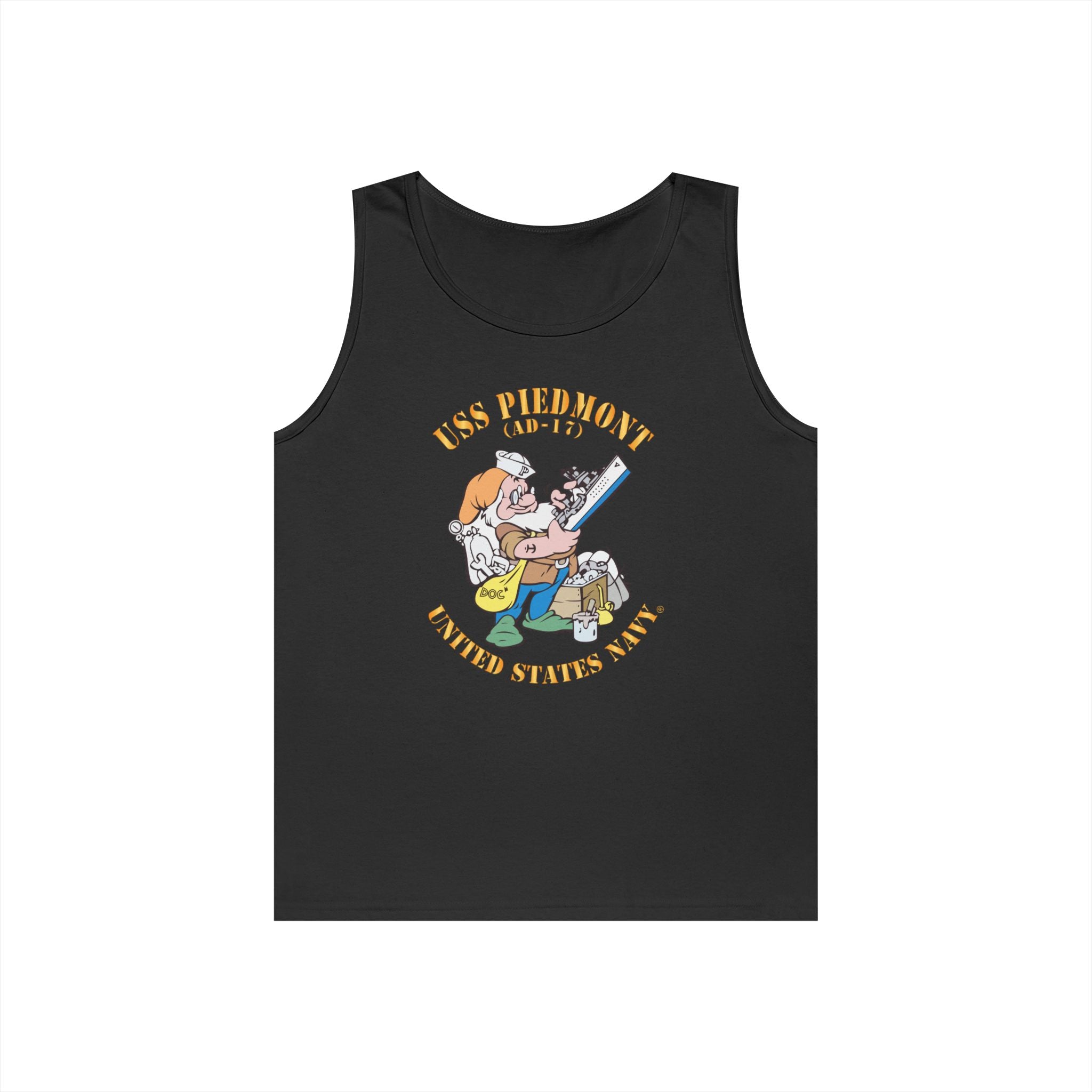 Unisex Heavy Cotton Tank Top - Navy - USS Piedmont (AD-17)