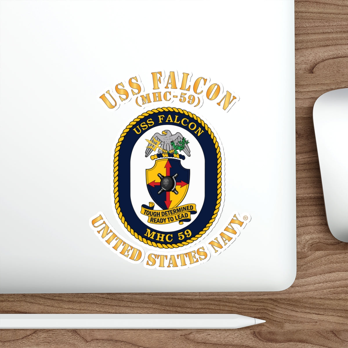 Die-Cut Vinyl Sticker - Navy - USS Falcon (MHC-59)