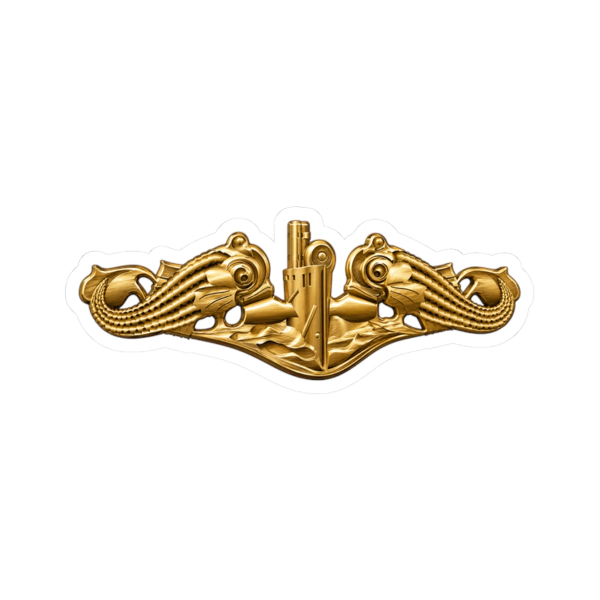 Kiss-Cut Stickers - Navy - Badge - Submarine Warfare wo txt - Officer - 3D - Enhanced