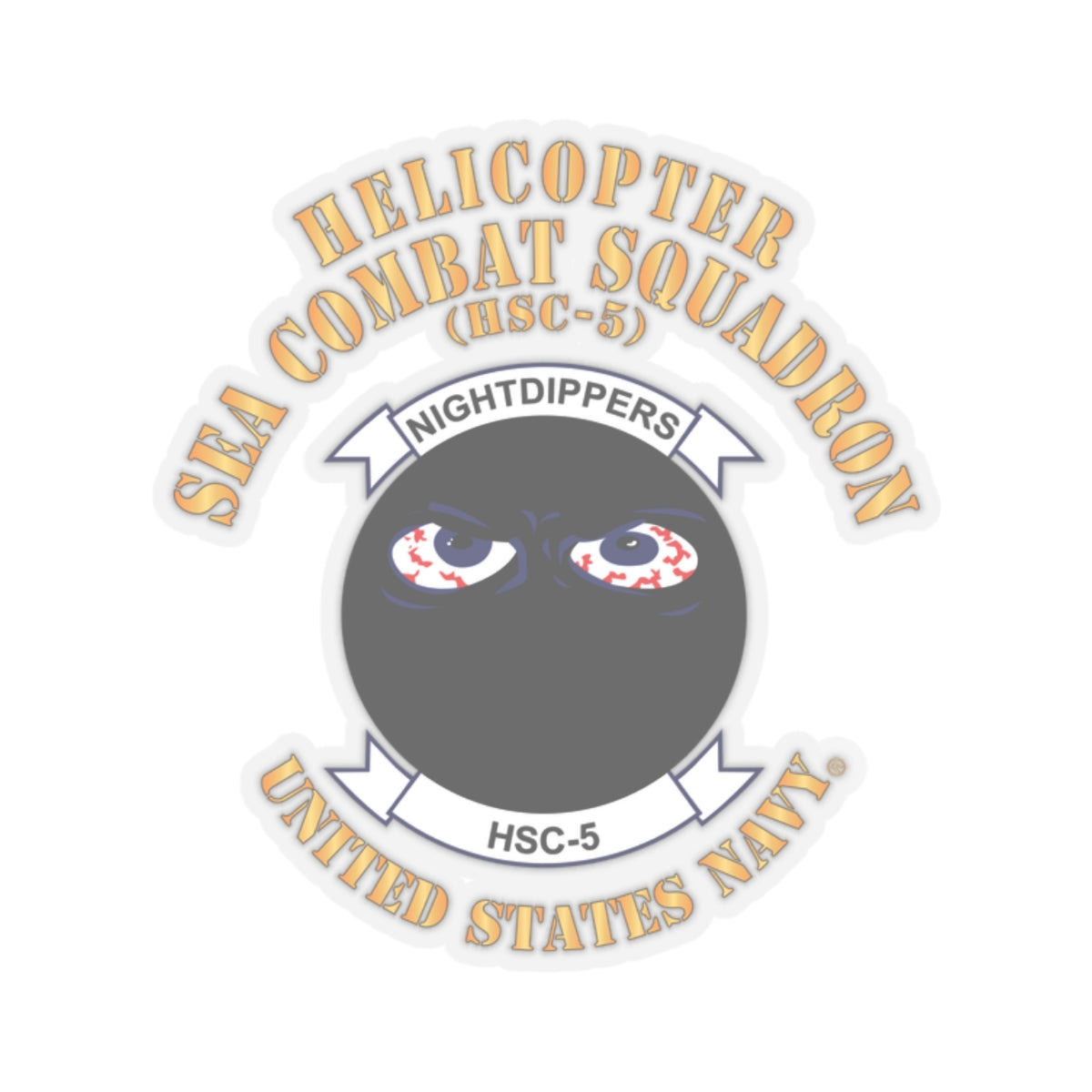 Kiss-Cut Stickers - Navy - Helicopter Sea Combat Squadron 5 (HSC-5)
