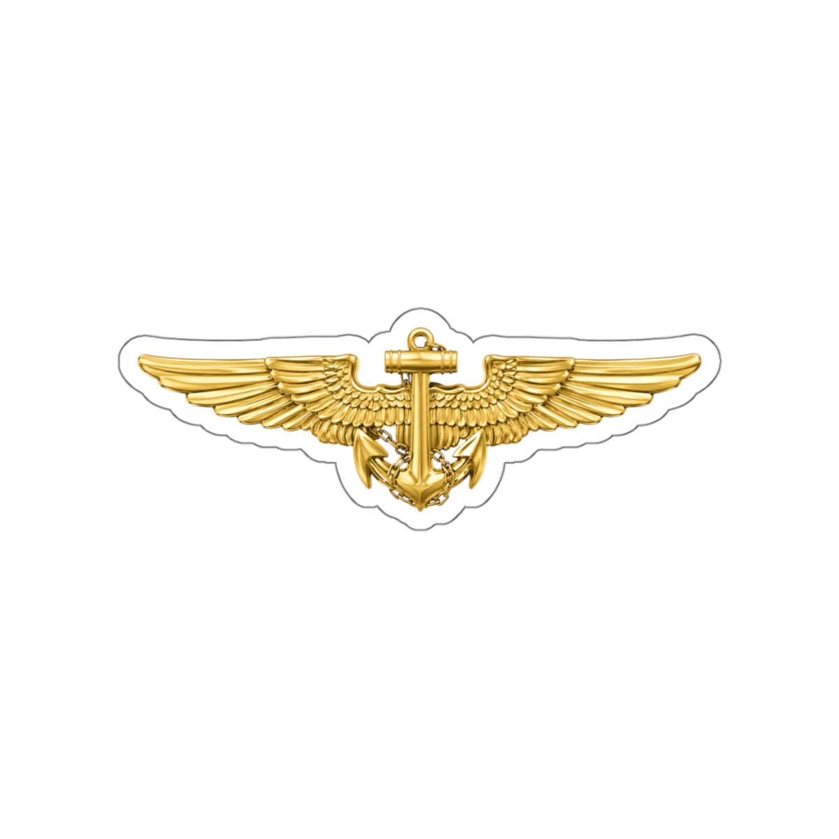 Die-Cut Vinyl Sticker - Navy - Badge - Naval Aviator Wings wo txt - 3D - Enhanced