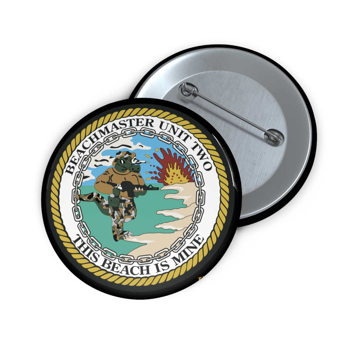 Custom Pin Button - Navy - Beachmaster Unit Two (BMU-2) wo txt X 300