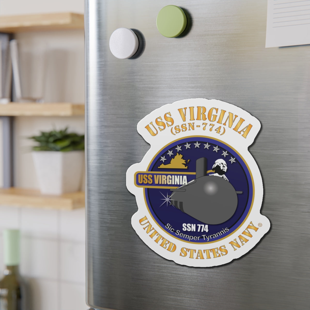 Die-Cut Magnet - Navy - USS Virginia (SSN-774) X 300