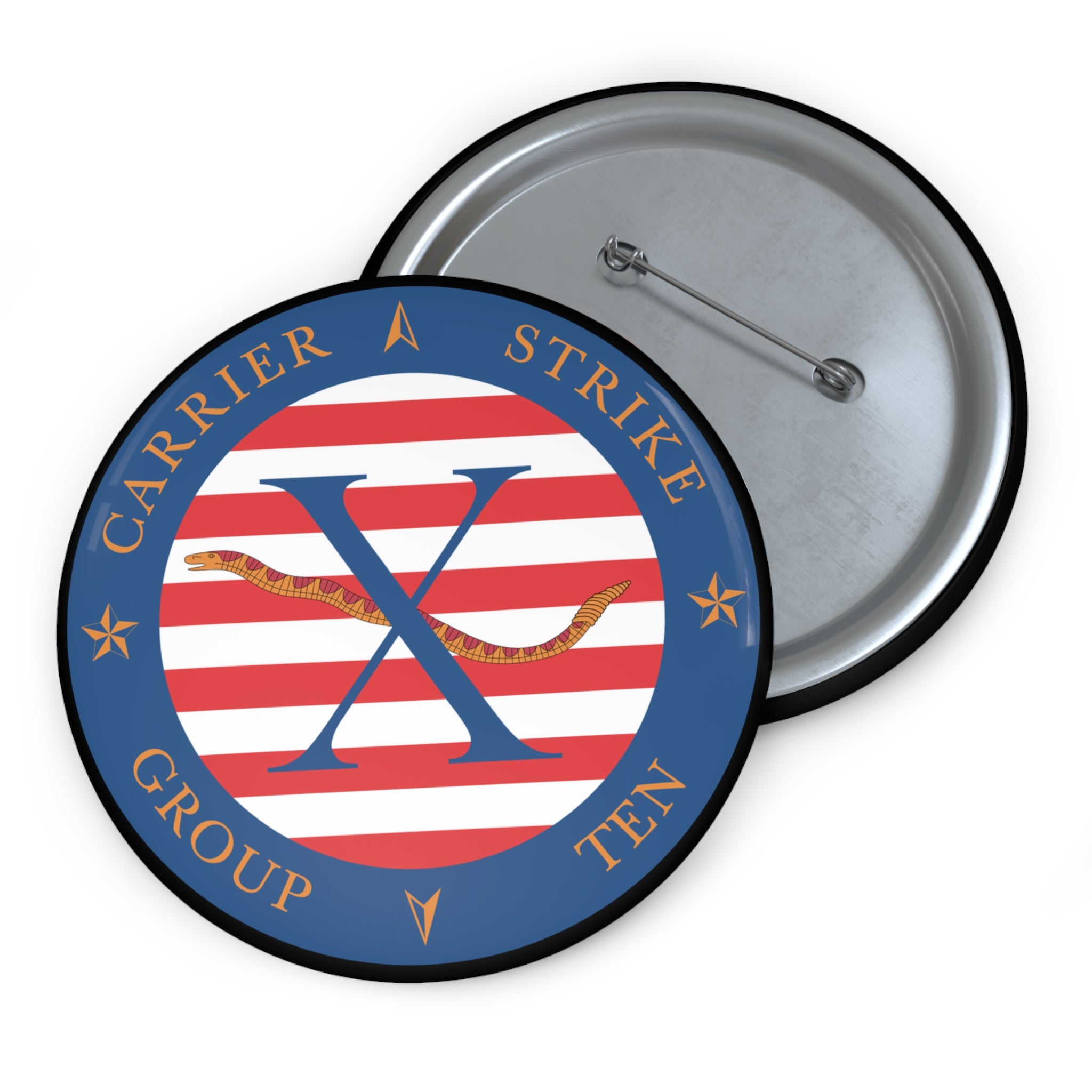 Custom Pin Button - Navy - Carrier Strike Group 10 (CSG-10) wo Txt