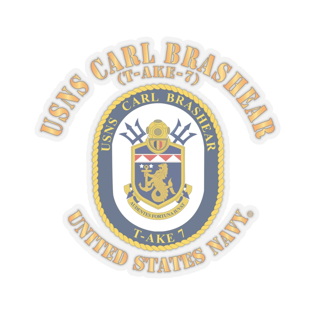 Kiss-Cut Stickers - Navy - USNS Carl Brashear (T-AKE 7)