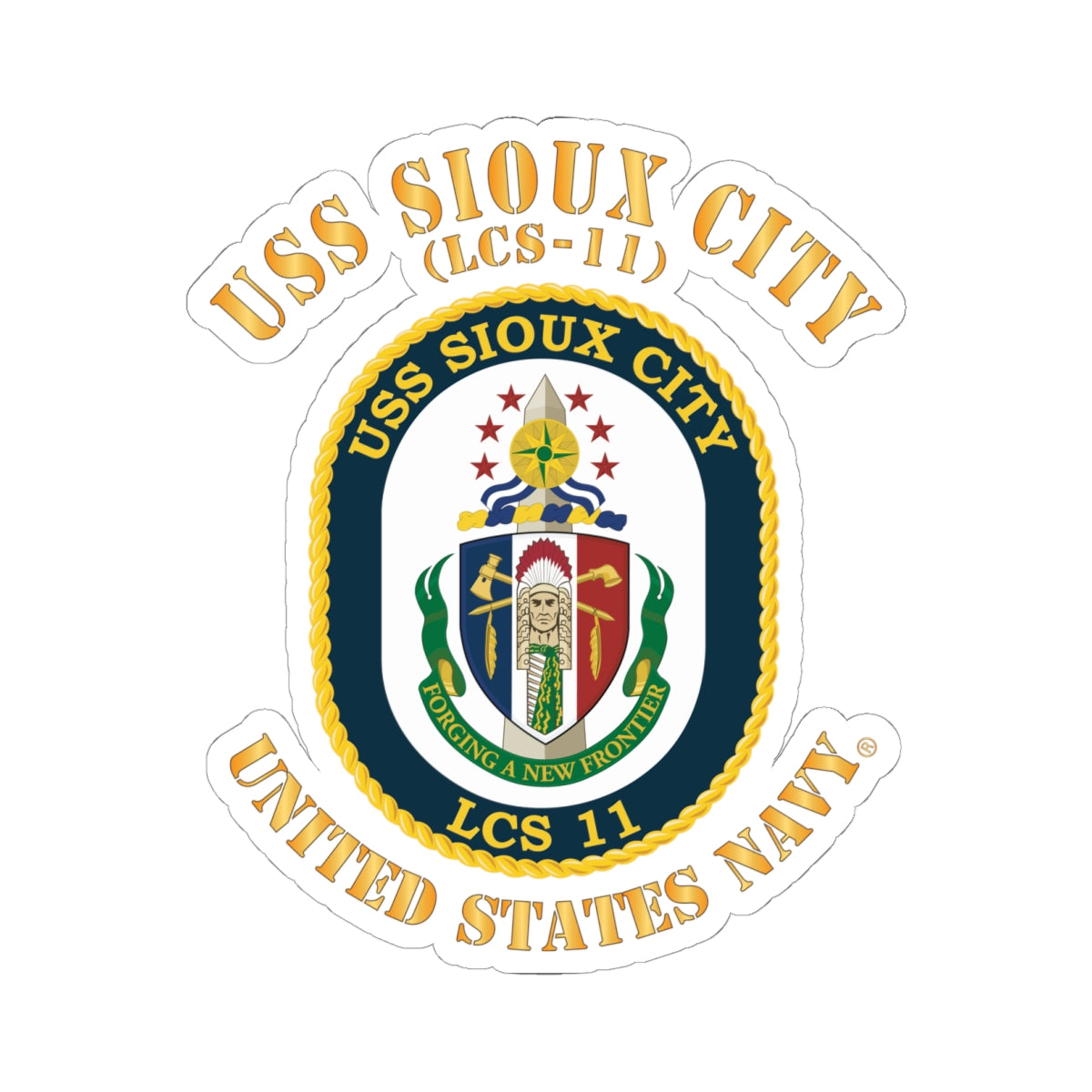 Kiss-Cut Stickers - Navy - USS Sioux City (LCS-11)