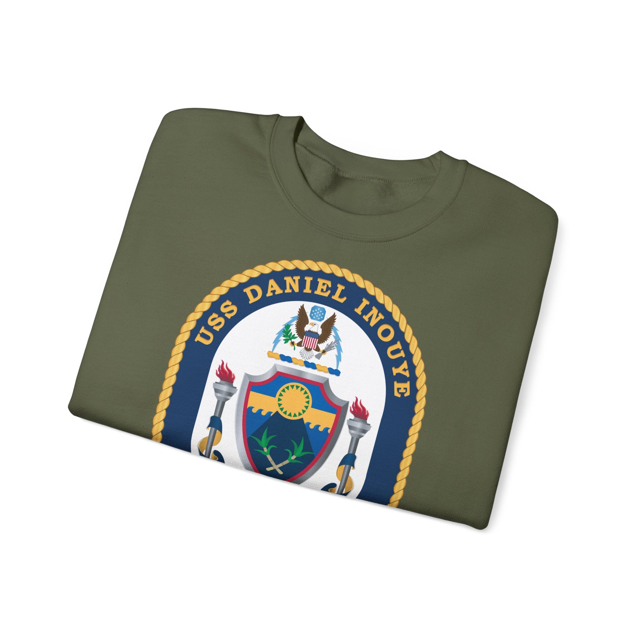 Unisex Heavy Blend™ Crewneck Sweatshirt - Navy - USS Daniel Inouye (DDG-118) wo txt