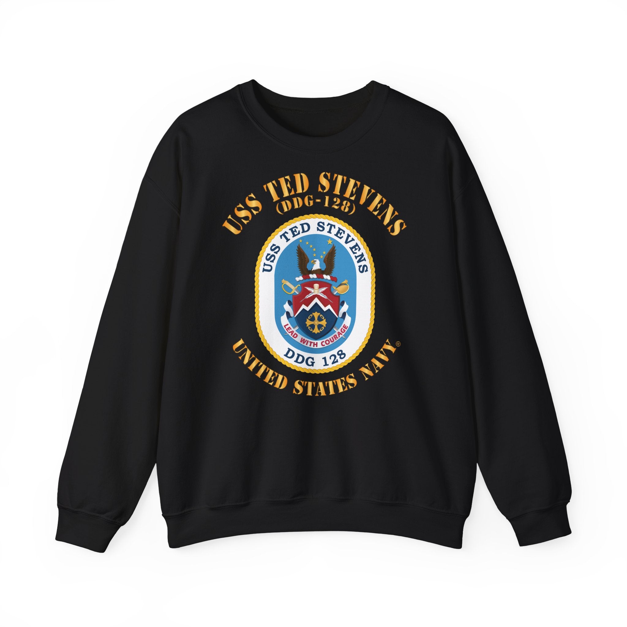 Unisex Heavy Blend™ Crewneck Sweatshirt - Navy - USS Ted Stevens (DDG-128)