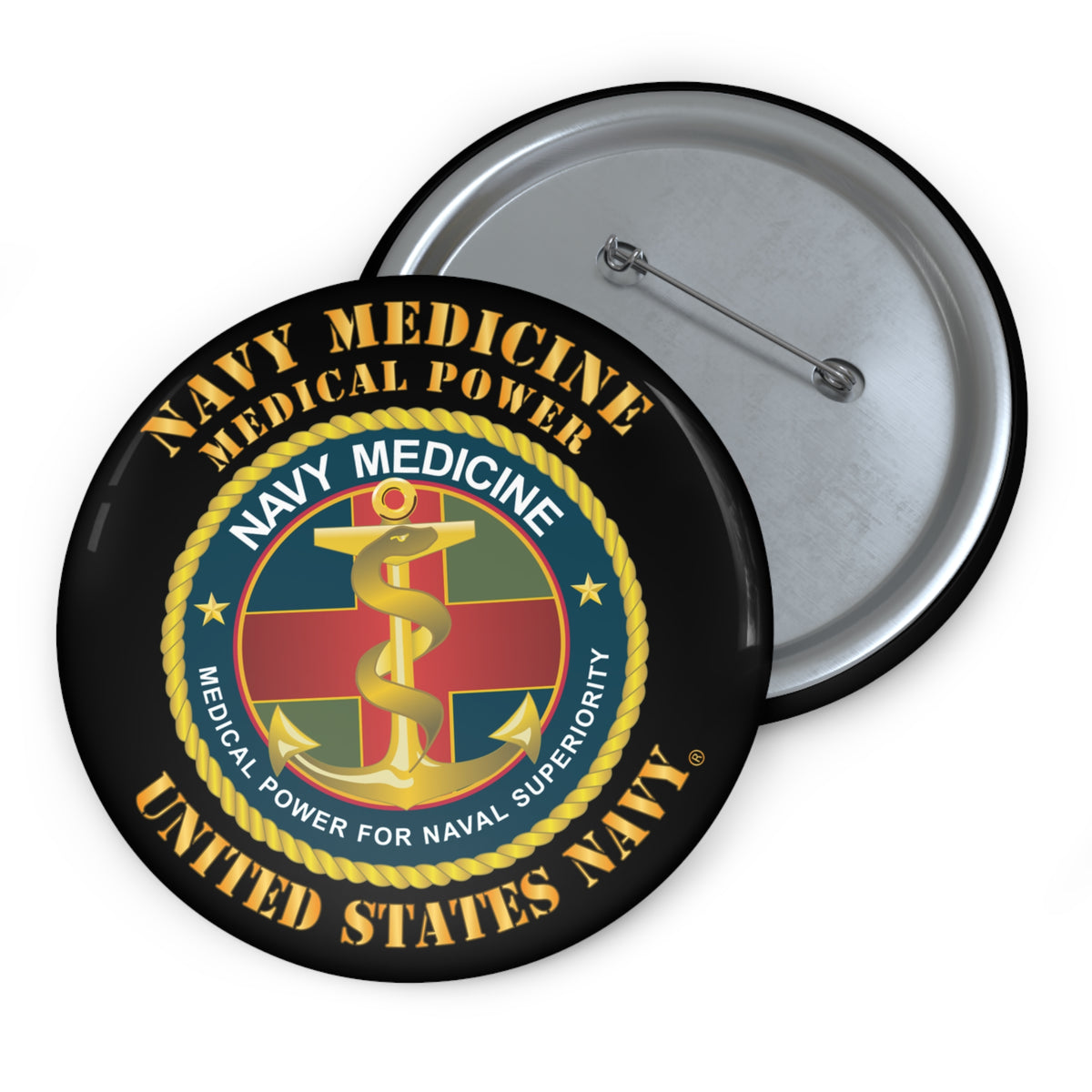 Pin Button - Navy Medicine - Medical Power for Naval Superiority X 300