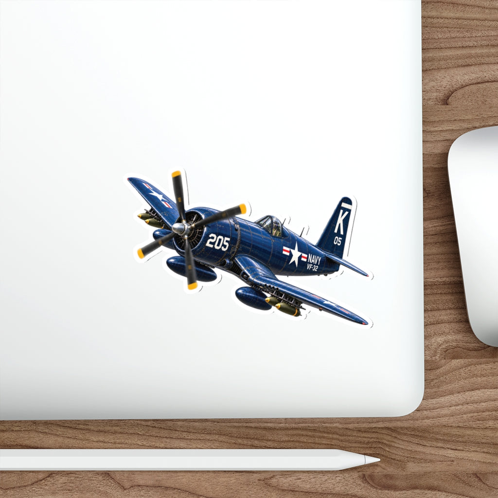 Die-Cut Vinyl Sticker - NAVY - F4U-4 Corsair 205 (VF-32) - 3D - Enhanced