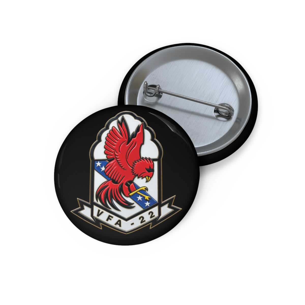 Pin Button - Strike Fighter Squadron 22nd - SSI without Txt - Fighting Redcocks - 3D - Enhanced