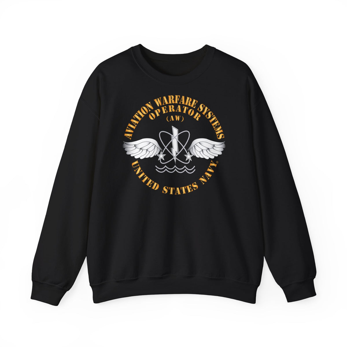 Unisex Heavy Blend™ Crewneck Sweatshirt - Navy - Rate - Aviation Warfare Systems Operator (AW)