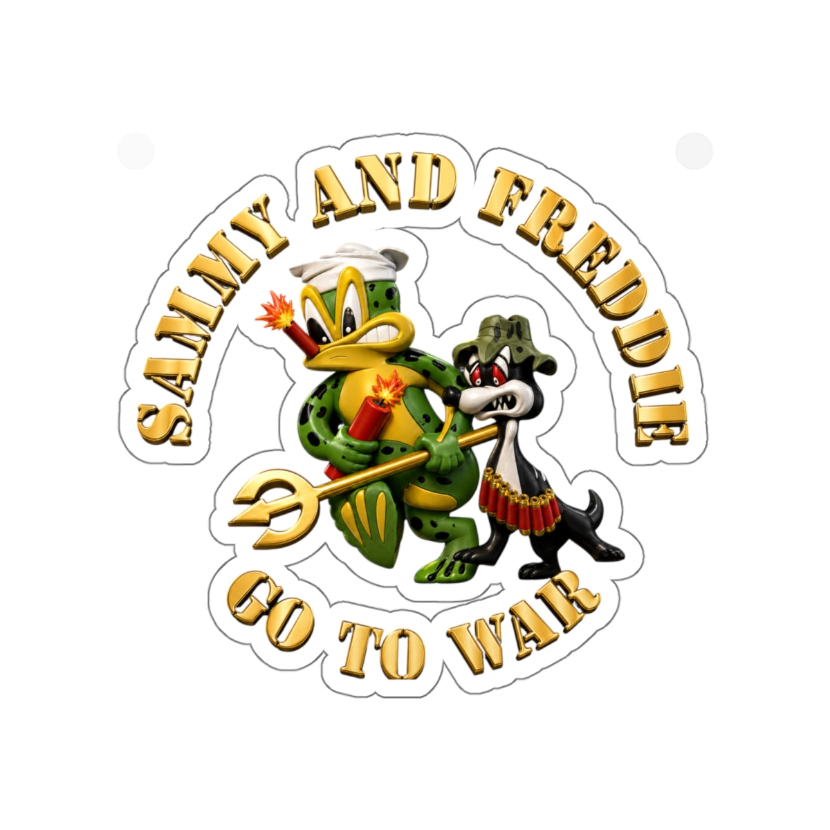 Die-Cut Vinyl Sticker - Navy - SOF - Sammy - Freddie - Go to War - 3D - Enhanced
