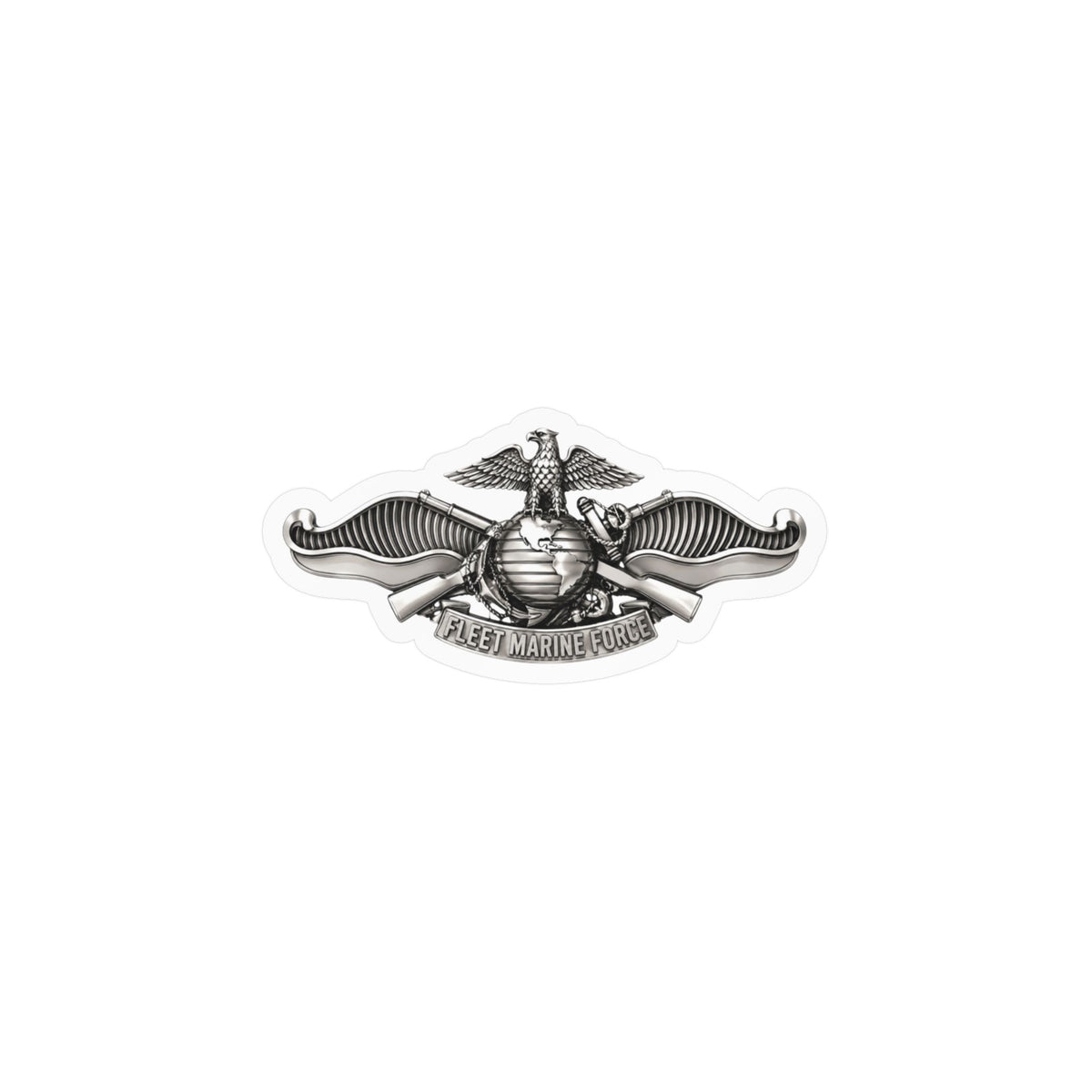 Kiss-Cut Vinyl Decal - Navy - Badge - Fleet Marine Force (FMF) wo txt - Enlisted - 3D - Enhanced