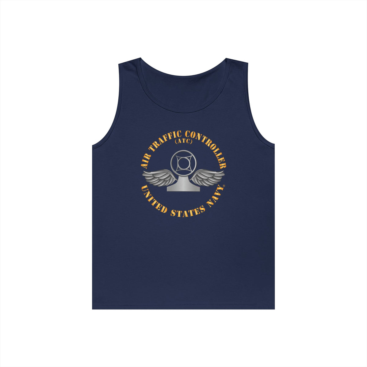 Unisex Heavy Cotton Tank Top - Navy - Rate - Air Traffic Controller (ATC)