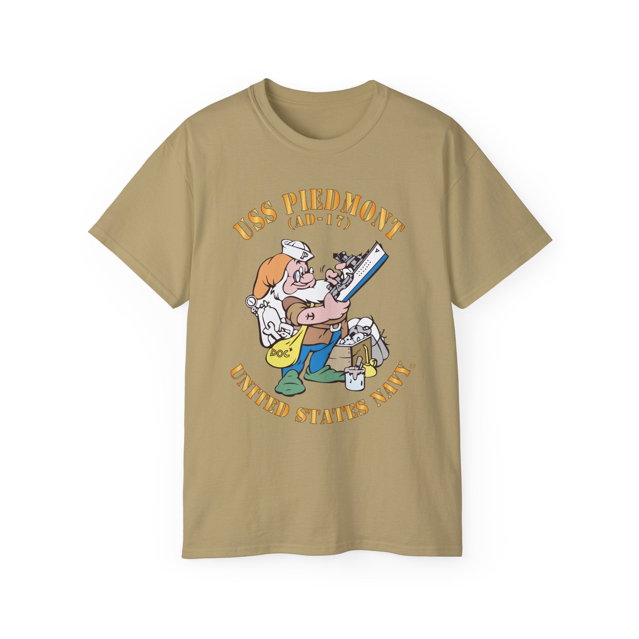 Unisex Ultra Cotton T-Shirt - Navy - USS Piedmont (AD-17)