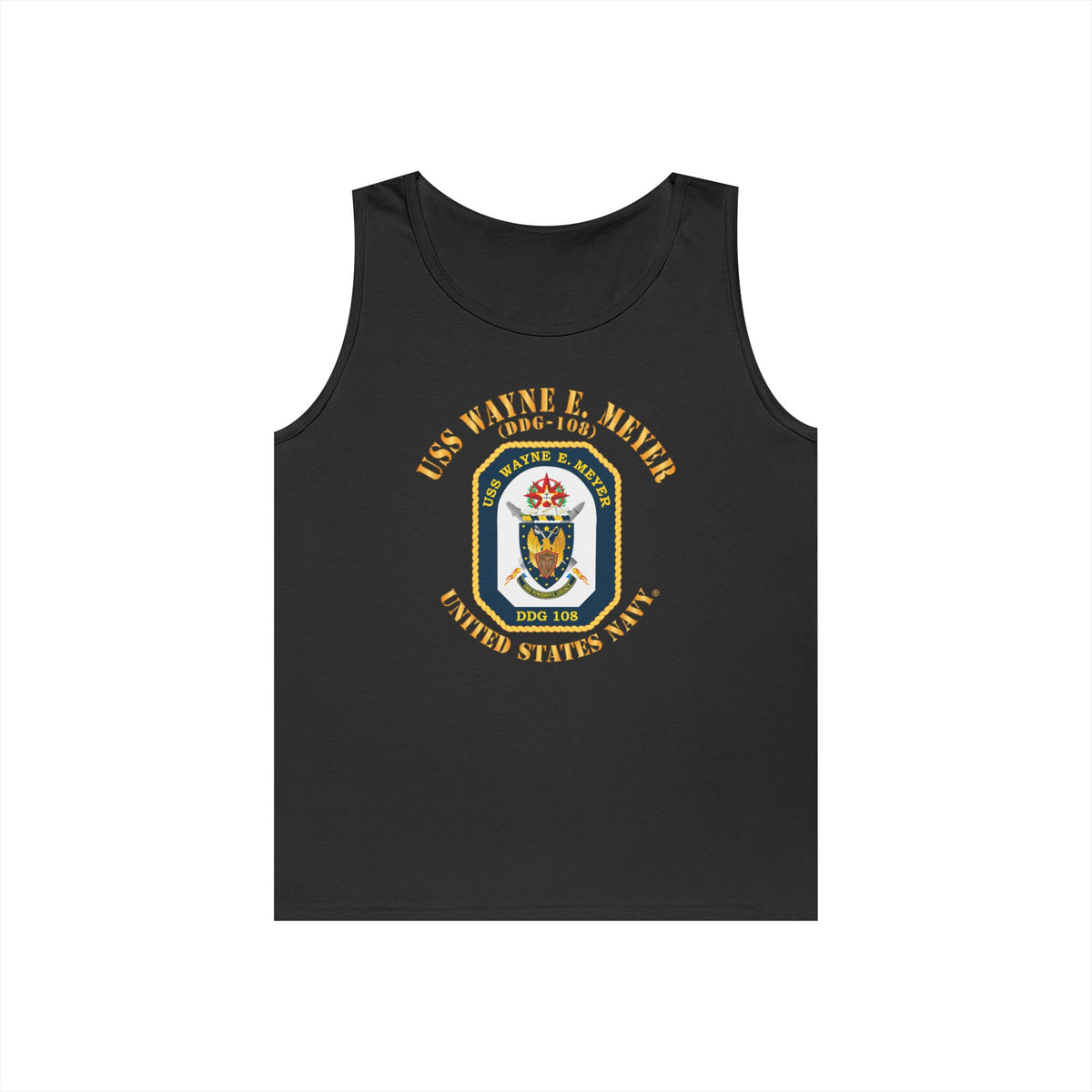 Unisex Heavy Cotton Tank Top - Navy - USS Wayne E. Meyer (DDG-108) X 300
