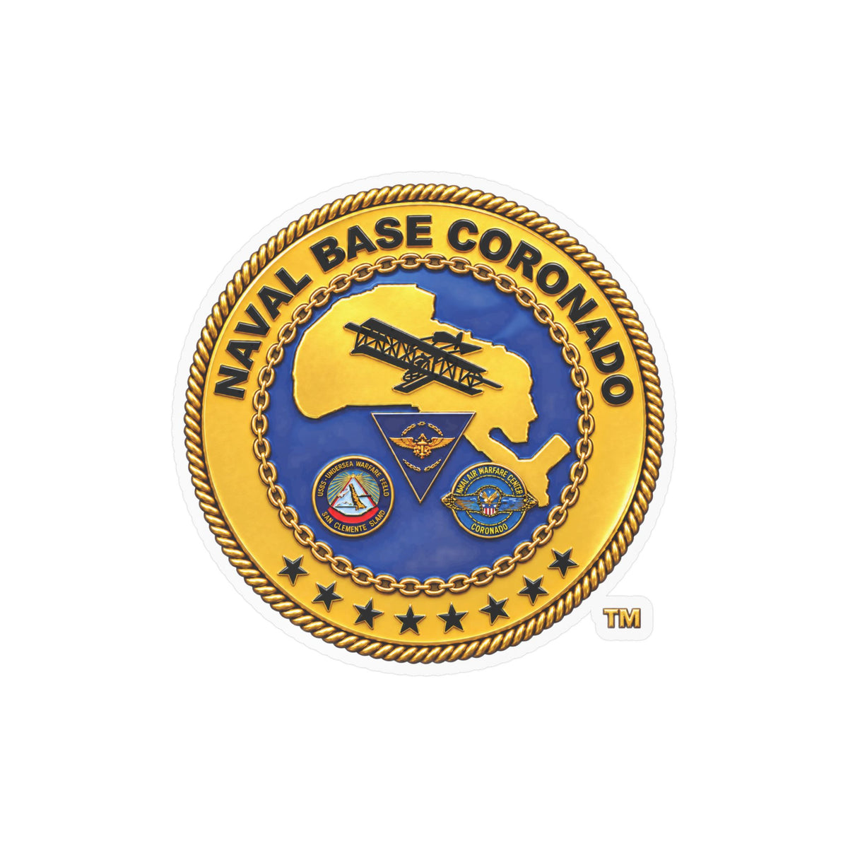 Kiss-Cut Vinyl Decal - Navy - Naval Base Coronado - Crest - 3D - Enhanced