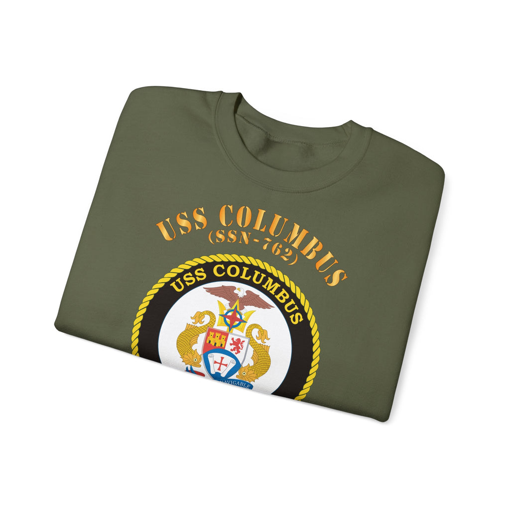 Unisex Heavy Blend™ Crewneck Sweatshirt - Navy - USS Columbus (SSN-762)