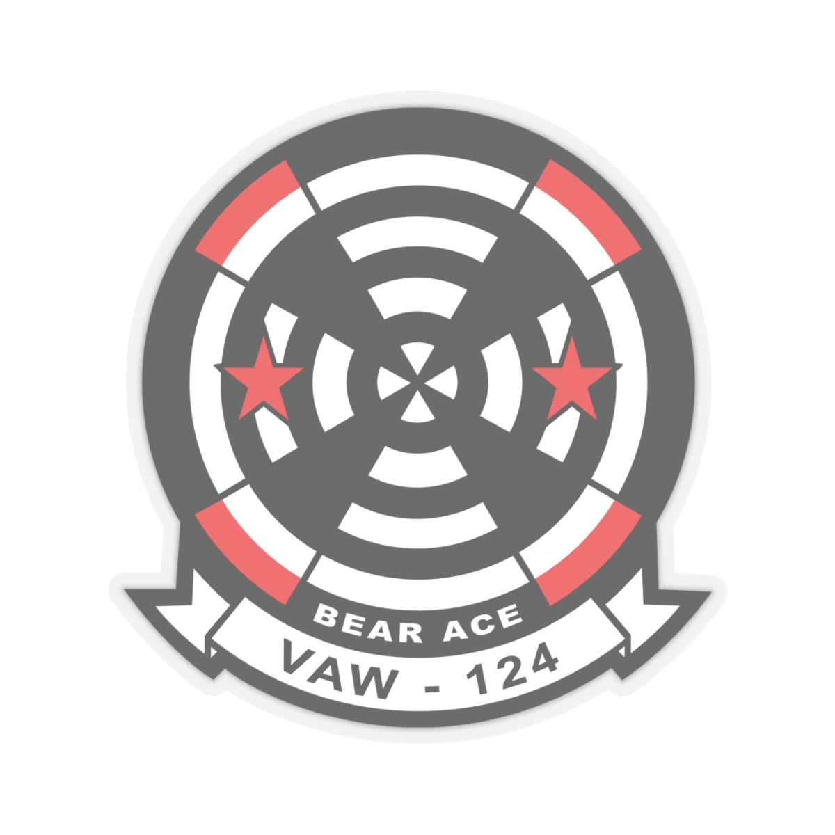 Kiss-Cut Stickers - Navy - Airborne Command & Control Squadron 124 (VAW-124) wo txt